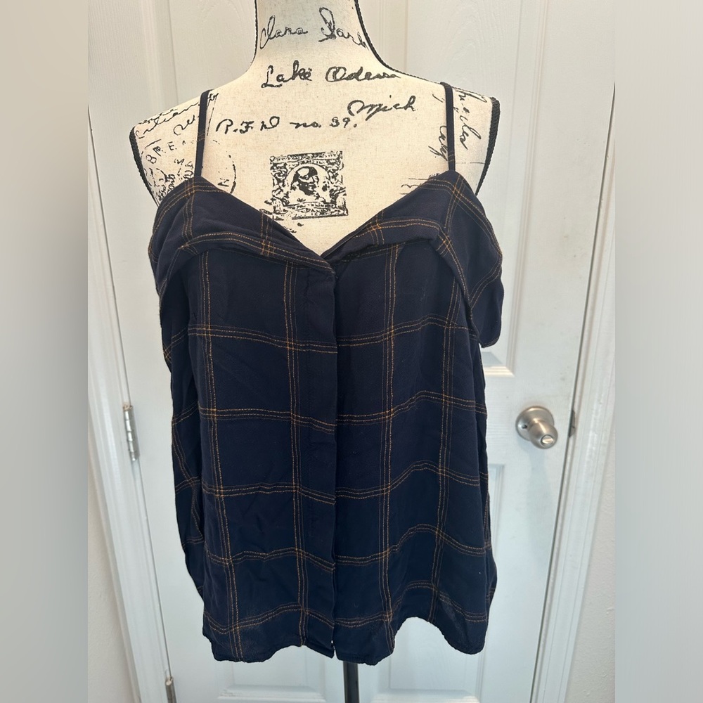 Maurices Navy Plaid Women’s Top